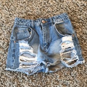 Cotton on high rise jean shorts